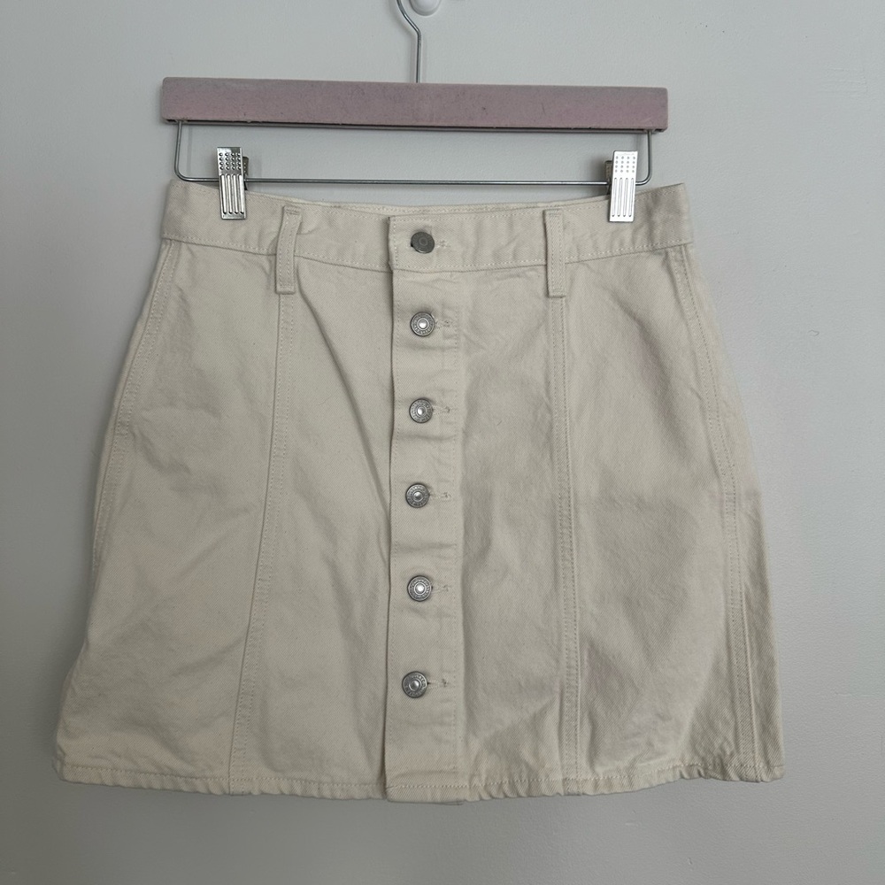 Levi Strauss Button Front Mini Skirt Size 27 EUC - Picture 2 of 6